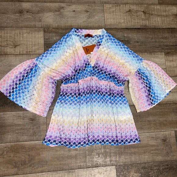 NWT Missoni metallic crochet knit mini beach cover up dress - Picture 3 of 8